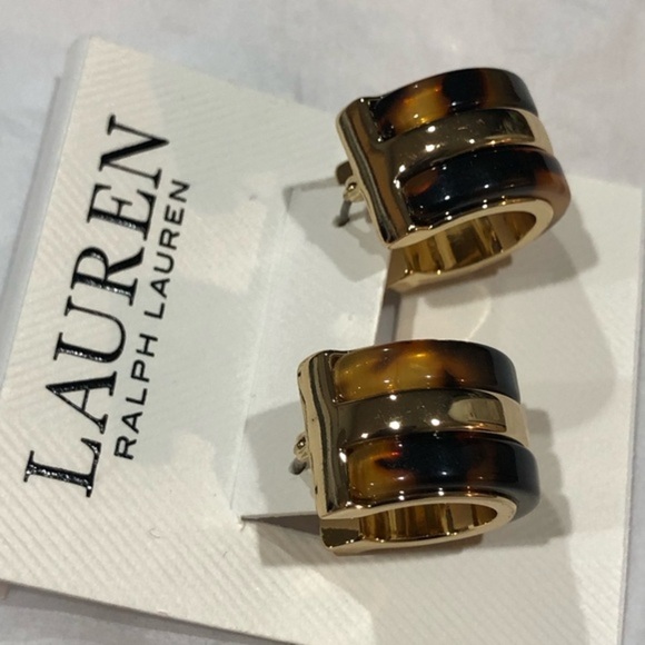 Lauren Ralph Lauren Jewelry - Lauren Ralph Lauren tortoiseshell half moon cuff earrings‎ brand new